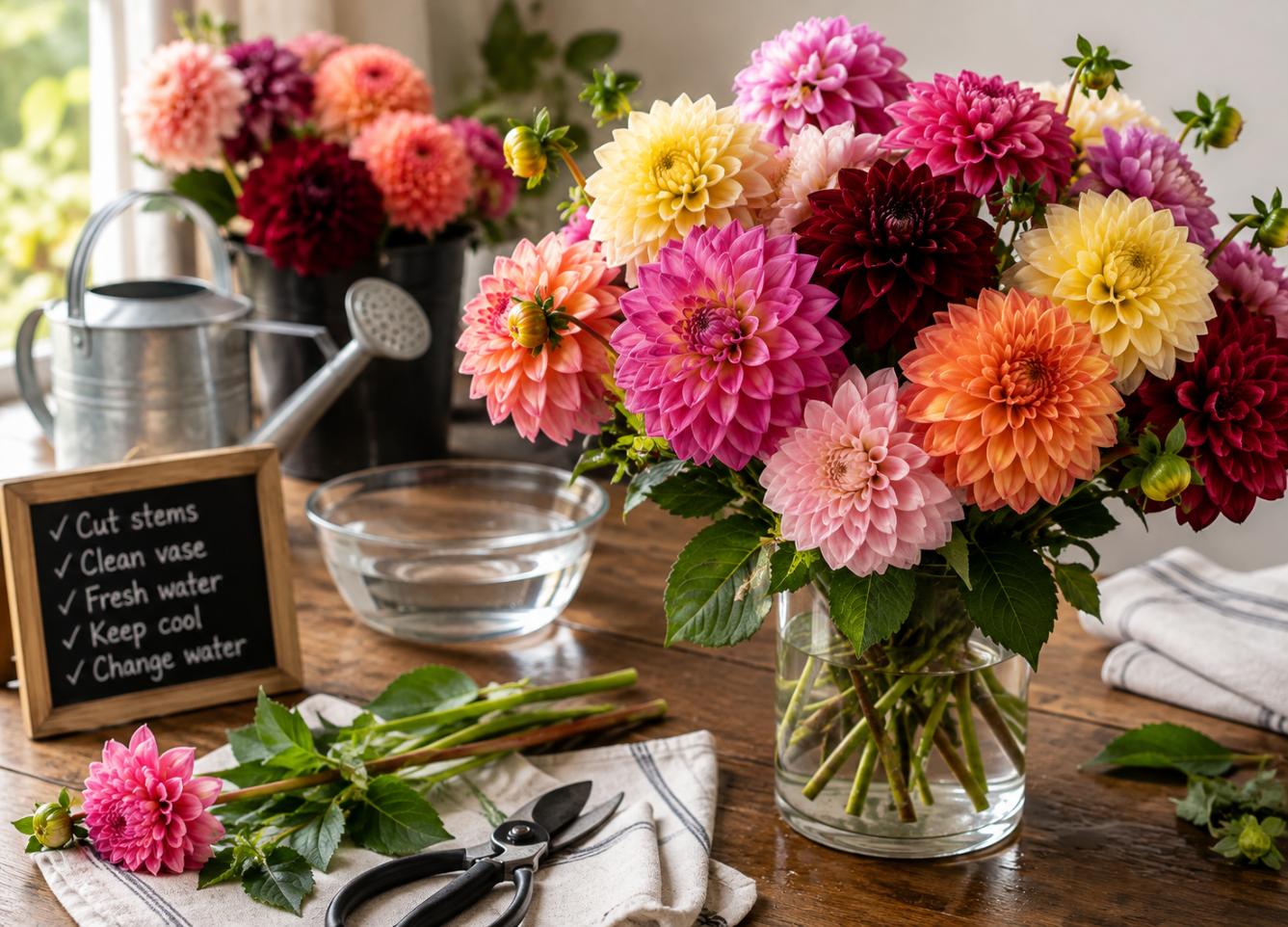 Dahlia Arrangement And Care Station