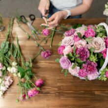 Handsome,fresh,bouquet.,flowers,delivery.,woman,florist,create,flower,arrangement